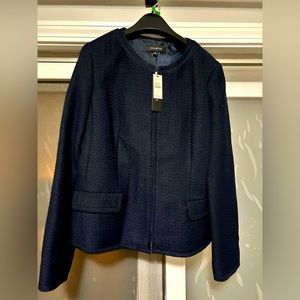 Talbots zip tweed blazer size 8 NWT